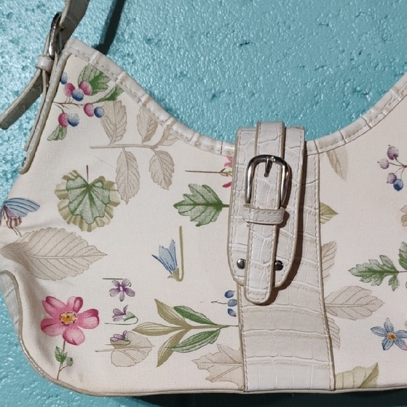 Longaberger White Floral Shoulder Bag - Picture 3 of 11